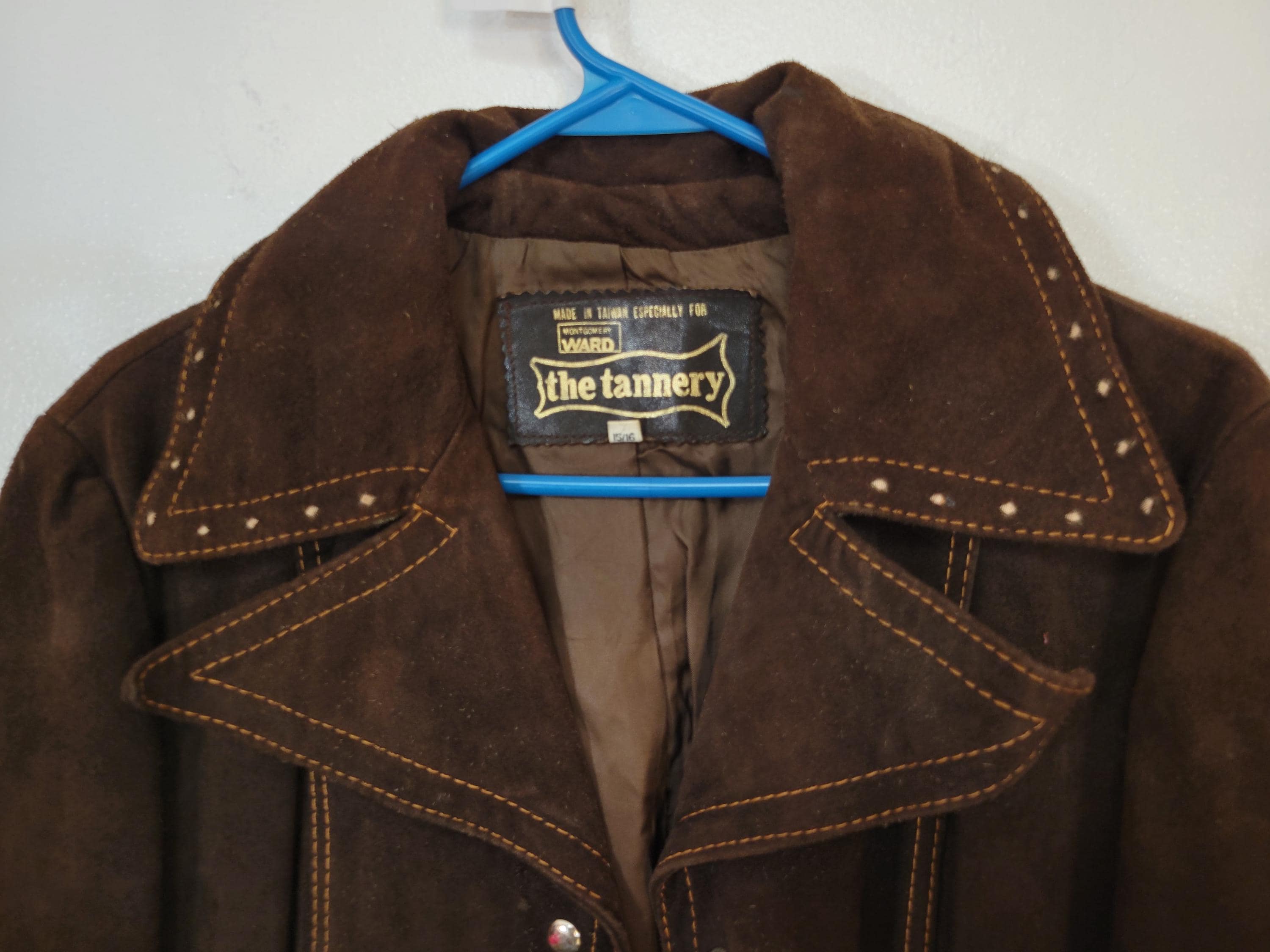 Vintage Montgomery Ward the Tannery Women's 15 / 16 Heavy Suede