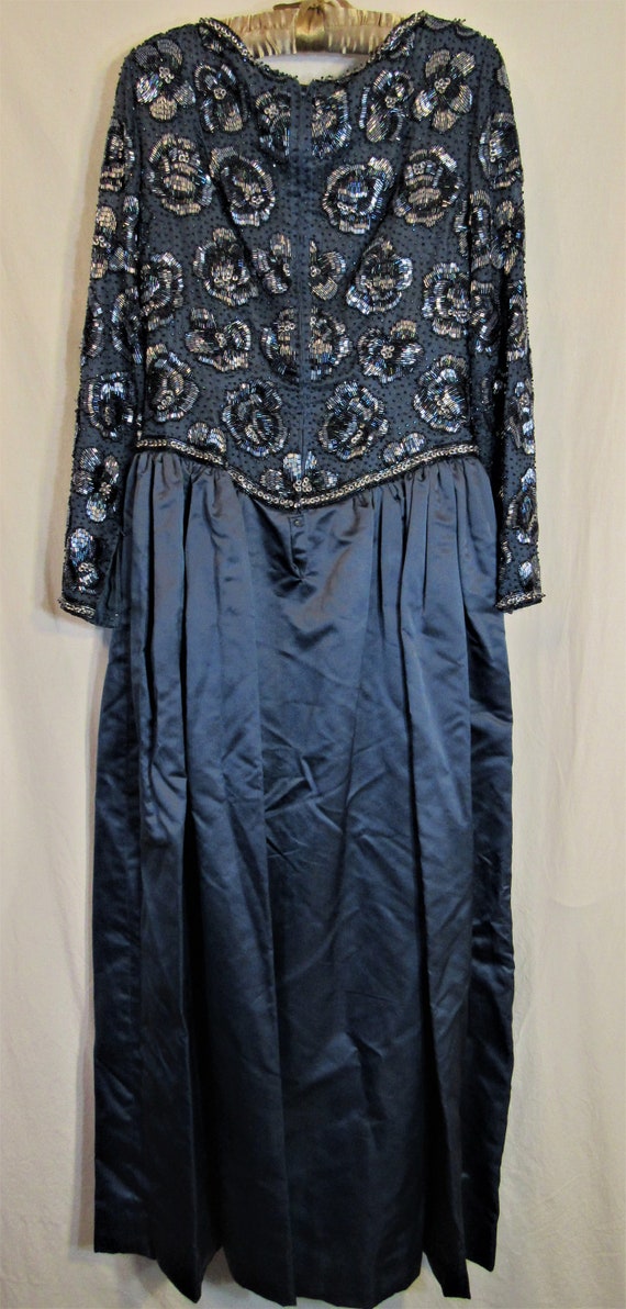 Vintage 1980/90s Victoria Royal Ltd. Blue Satin I… - image 7