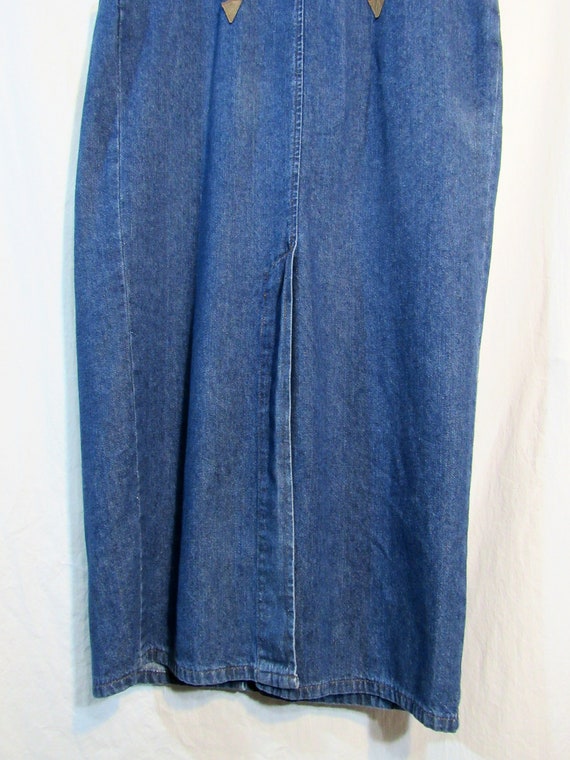 1990s Vintage Calamity Jeans Button Front Blue De… - image 7