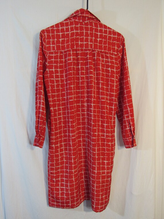 Unworn Vintage 1970 s the Tog Shop Red and White Windowpane Poly