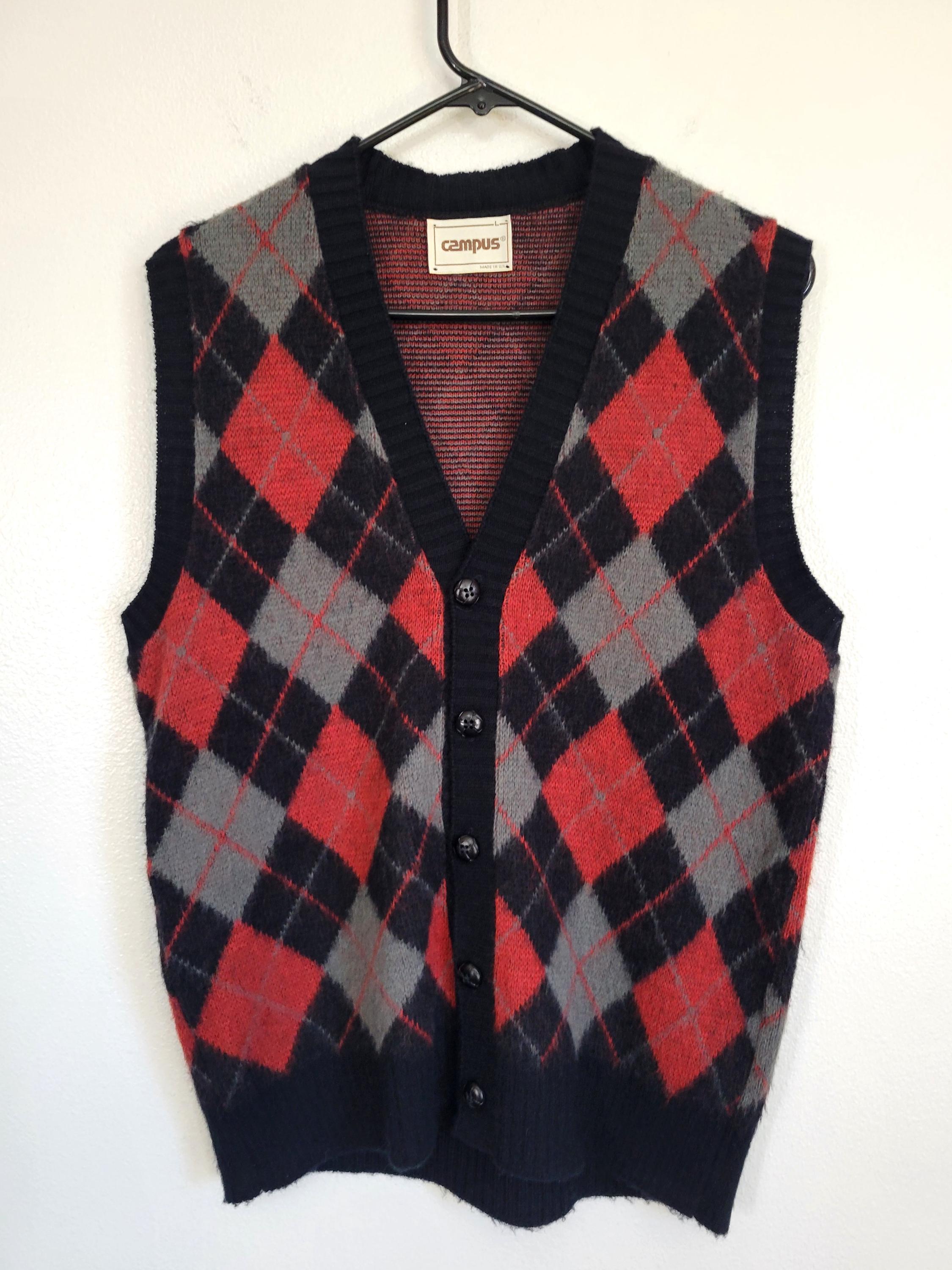 Vintage Argyle Sweater - Etsy