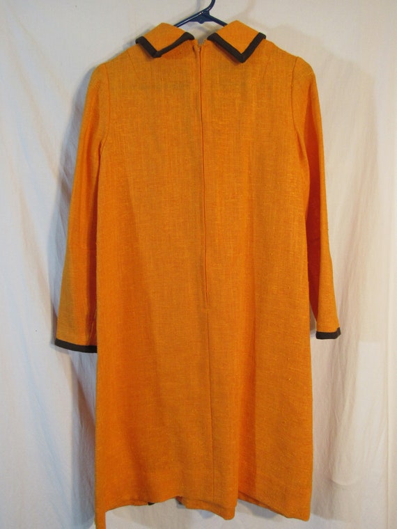 Homemade Vintage 1960s Pumpkin Orange Burlap Asym… - image 5