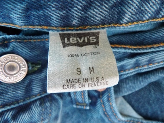 Vintage 1992 Levi's Women's 501 0672 Button Fly Blue Jeans Tag 9 M
