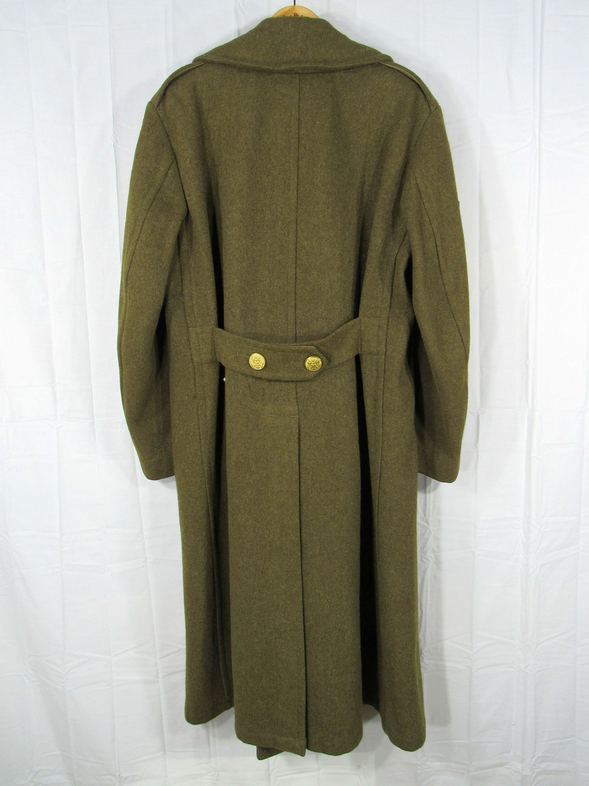 WW2 1940s Vintage US Military 32oz. Roll Collar OD Melton Wool