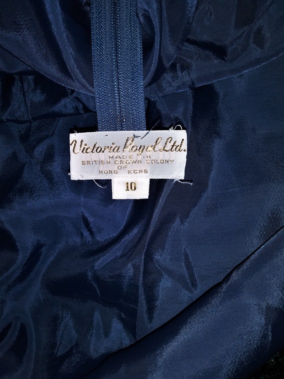 Vintage 1980/90s Victoria Royal Ltd. Blue Satin I… - image 2