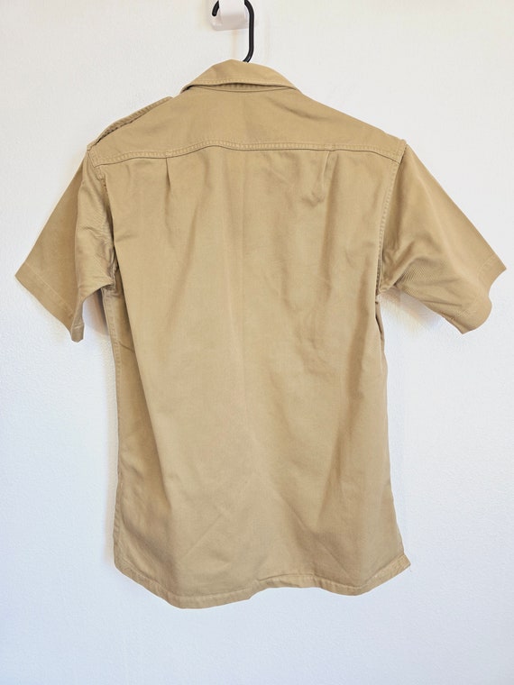 Vintage U.S. Military tan cotton uniform short sl… - image 7