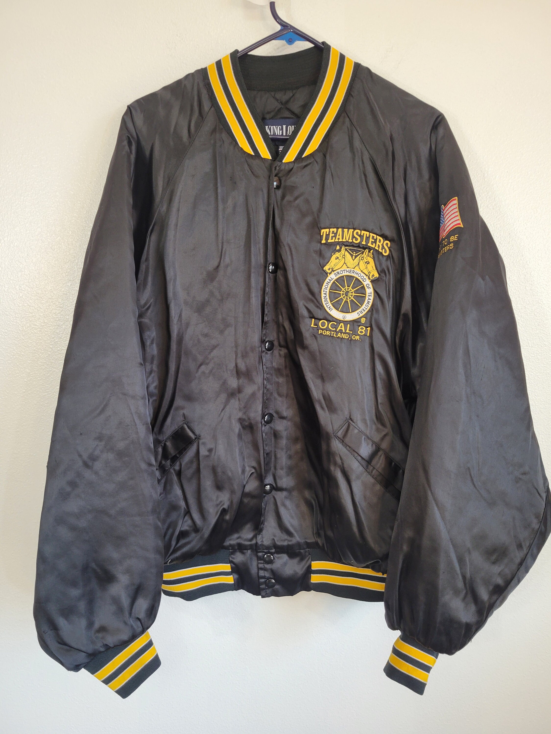 Vintage Teamsters Local 81 Portland, OR, Black Embroidered Horses