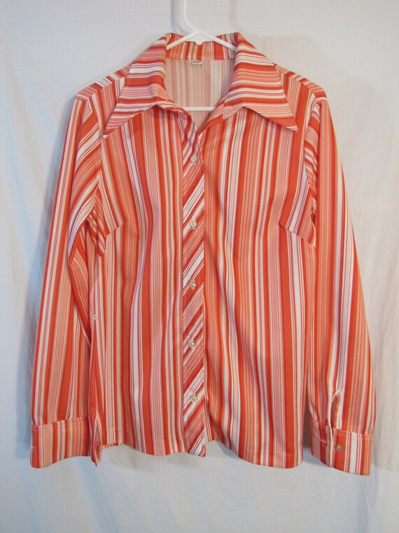 Vintage 1970s Unbranded polyester women's red peac