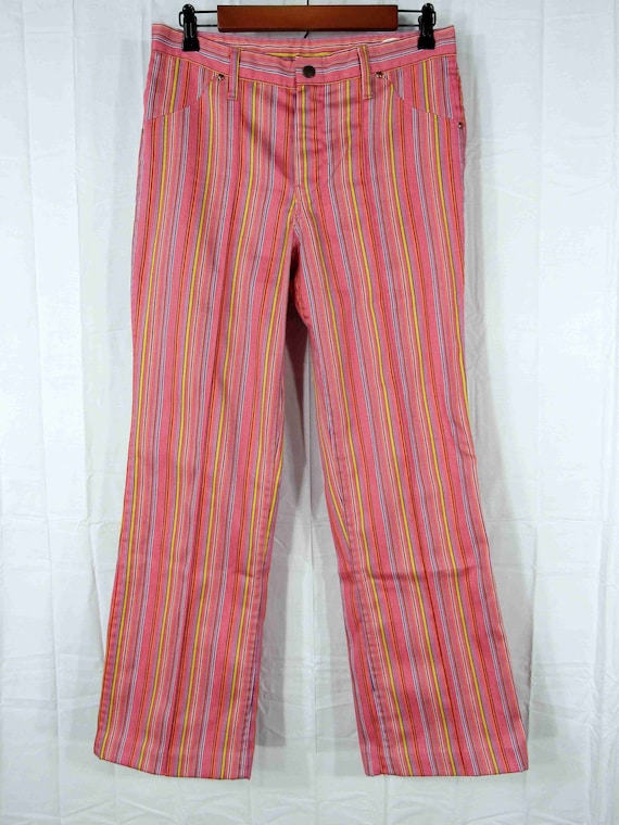 60s or 70s Vintage H bar C Women's Striped Jeans S