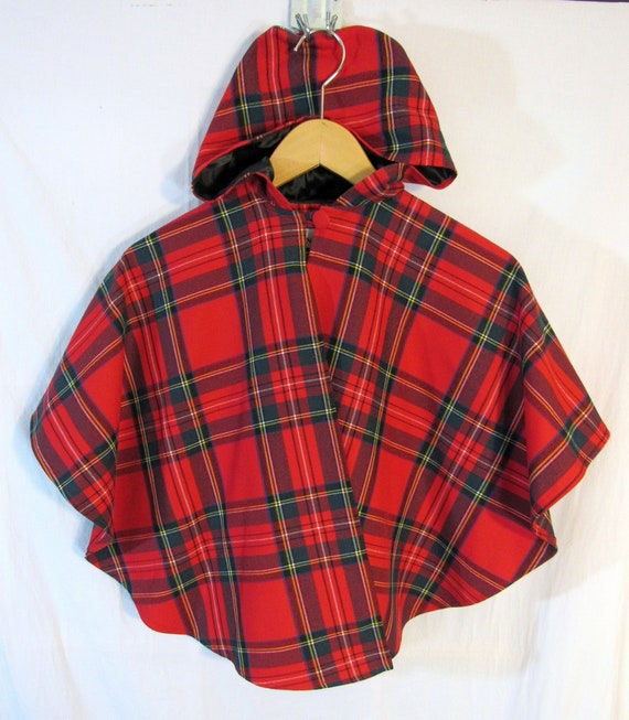 Vintage 1990s O'Neil of Dublin Plaid Hooded Shoul… - image 1