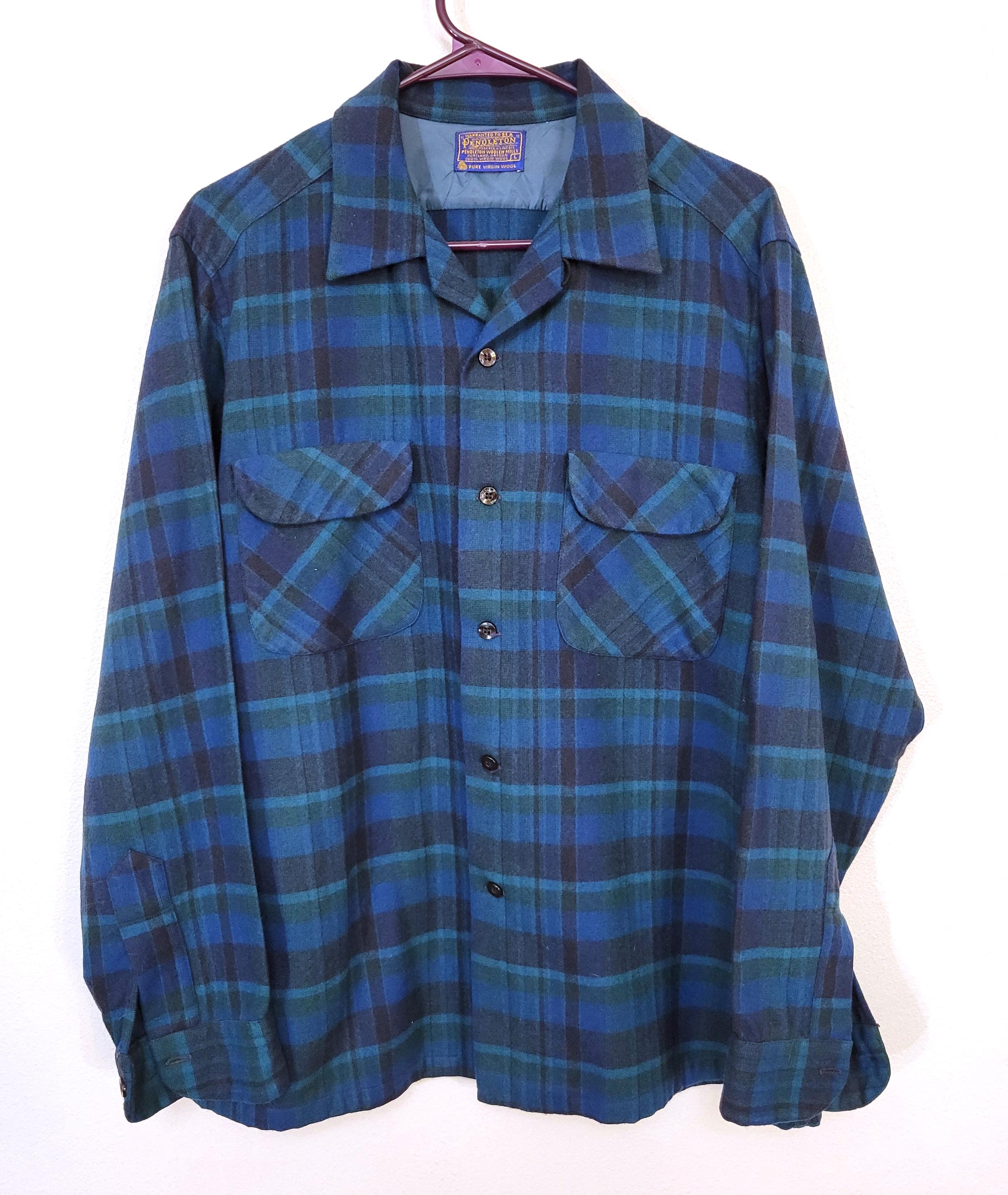 50s PENDLETON Pendleton Board Shirt M Ombre
