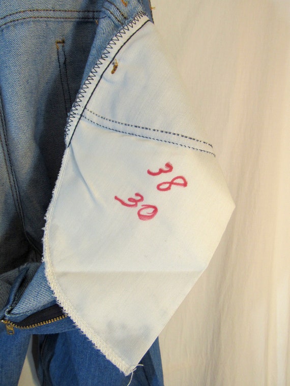 70s or 80s Vintage Kmart Challenger Men's Light Blue Denim Wide