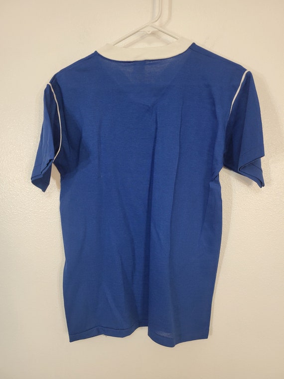 Vintage 1970s - early 80s Sportswear blank blue t… - image 3