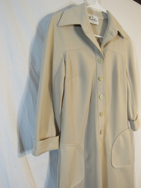 Vintage Butte Knit Beige Polyester Dress 3/4 Slee… - image 5