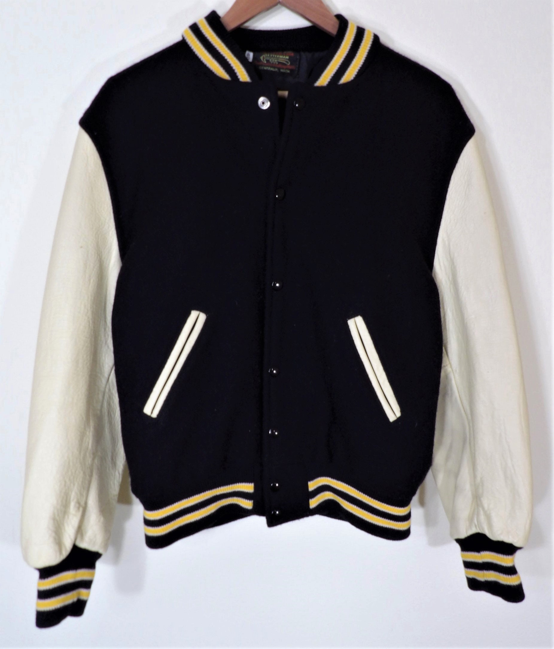 Vintage Skookum Letterman Centralia Knitting Mills USA Varsity Jacket Snap Button Style Fashion Inspired Designer XL L Streetwear M167