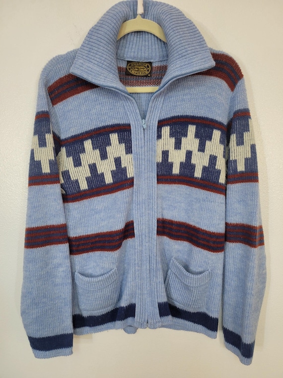 Vintage 1970's Sweater Emporium Men's M Full Zip Sweater