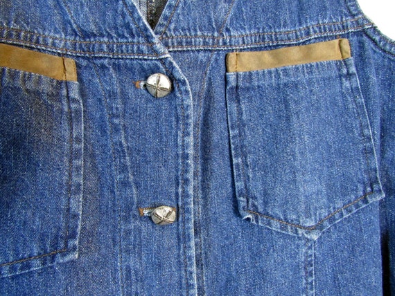 1990s Vintage Calamity Jeans Button Front Blue De… - image 8