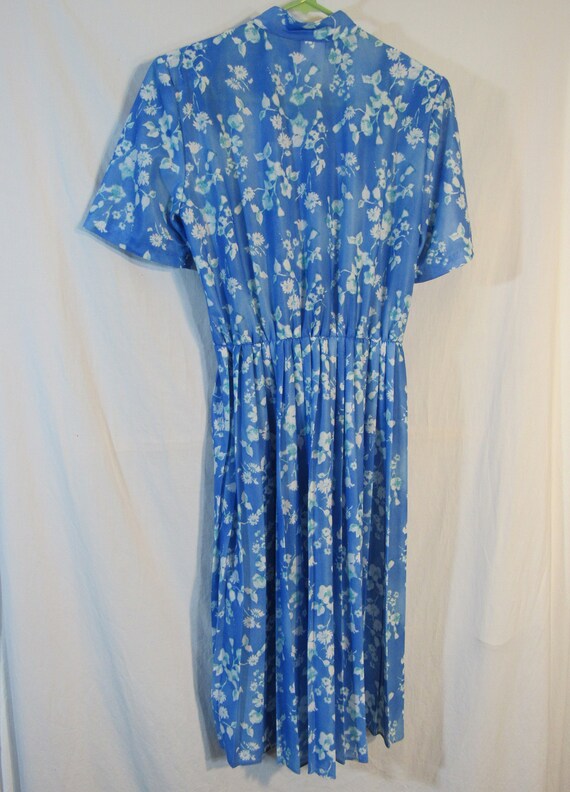 Vintage California Looks Blue Floral Polyester Be… - image 6