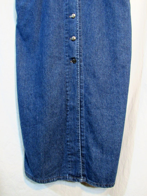 1990s Vintage Calamity Jeans Button Front Blue De… - image 5