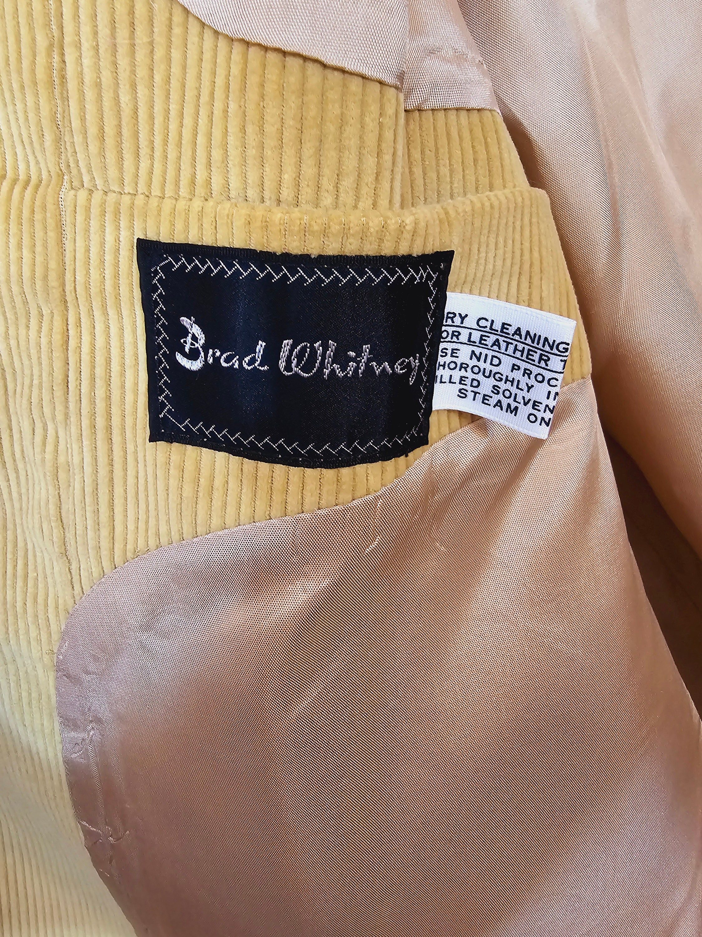 Dude! Vintage 1970s Brad Whitney Western Tan Corduroy Soft Suede