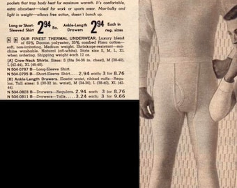 Vtg Jcpenney Jcpenney Long Underwear 60s Vintage JCPenney Men's