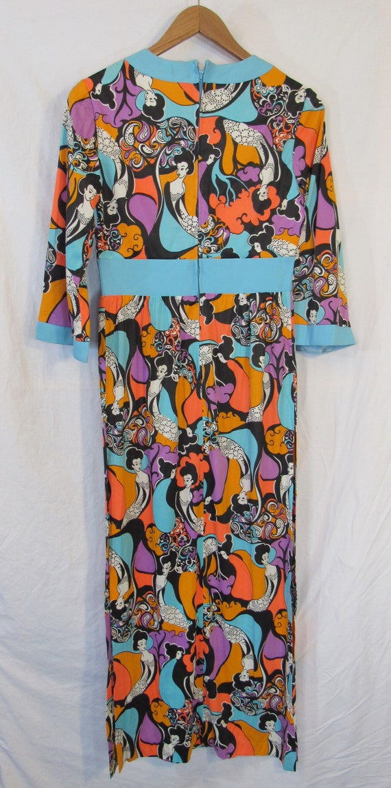 Vintage 1960s Asian Cheongsam-Inspired Psychedeli… - image 6