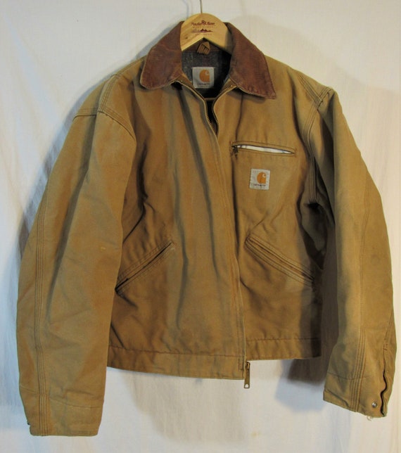 Vintage 80s 90s Carhartt Brown Detroit Ring Spun Cotton Canvas