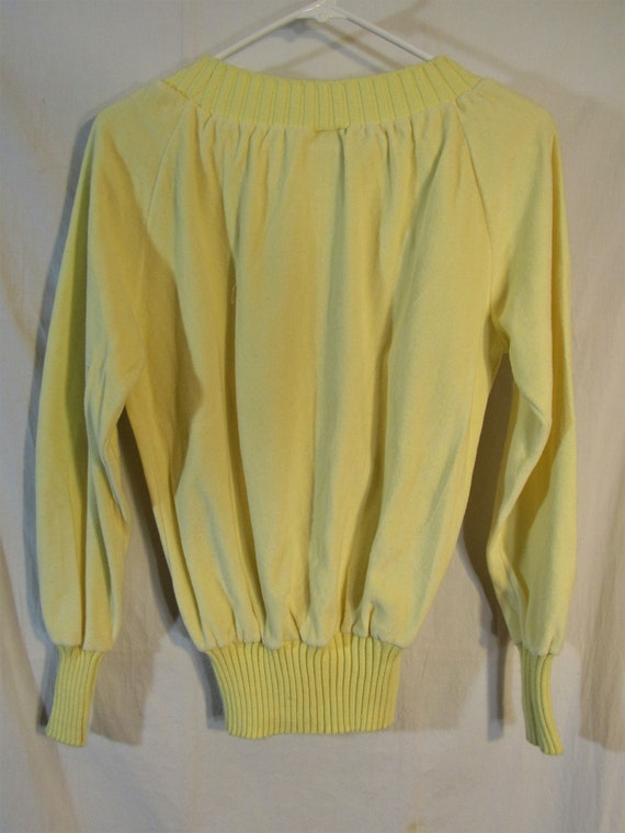 Vintage 1960s - 1970s Knit Knax Creamy Yellow Vel… - image 5