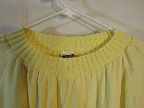 Vintage 1960s - 1970s Knit Knax Creamy Yellow Vel… - image 3