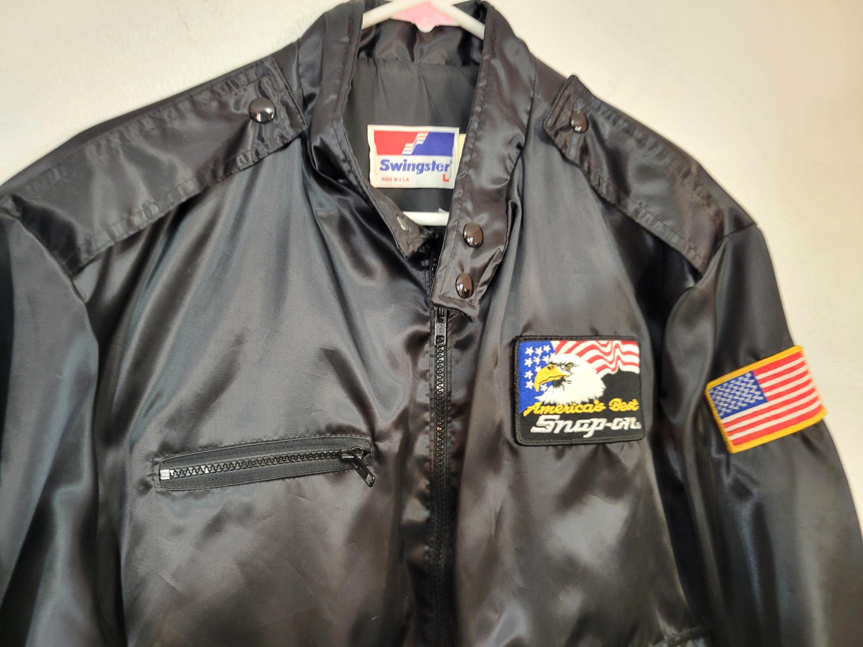 Vintage Swingster SNAP ON Satin Bomber Jacket Men