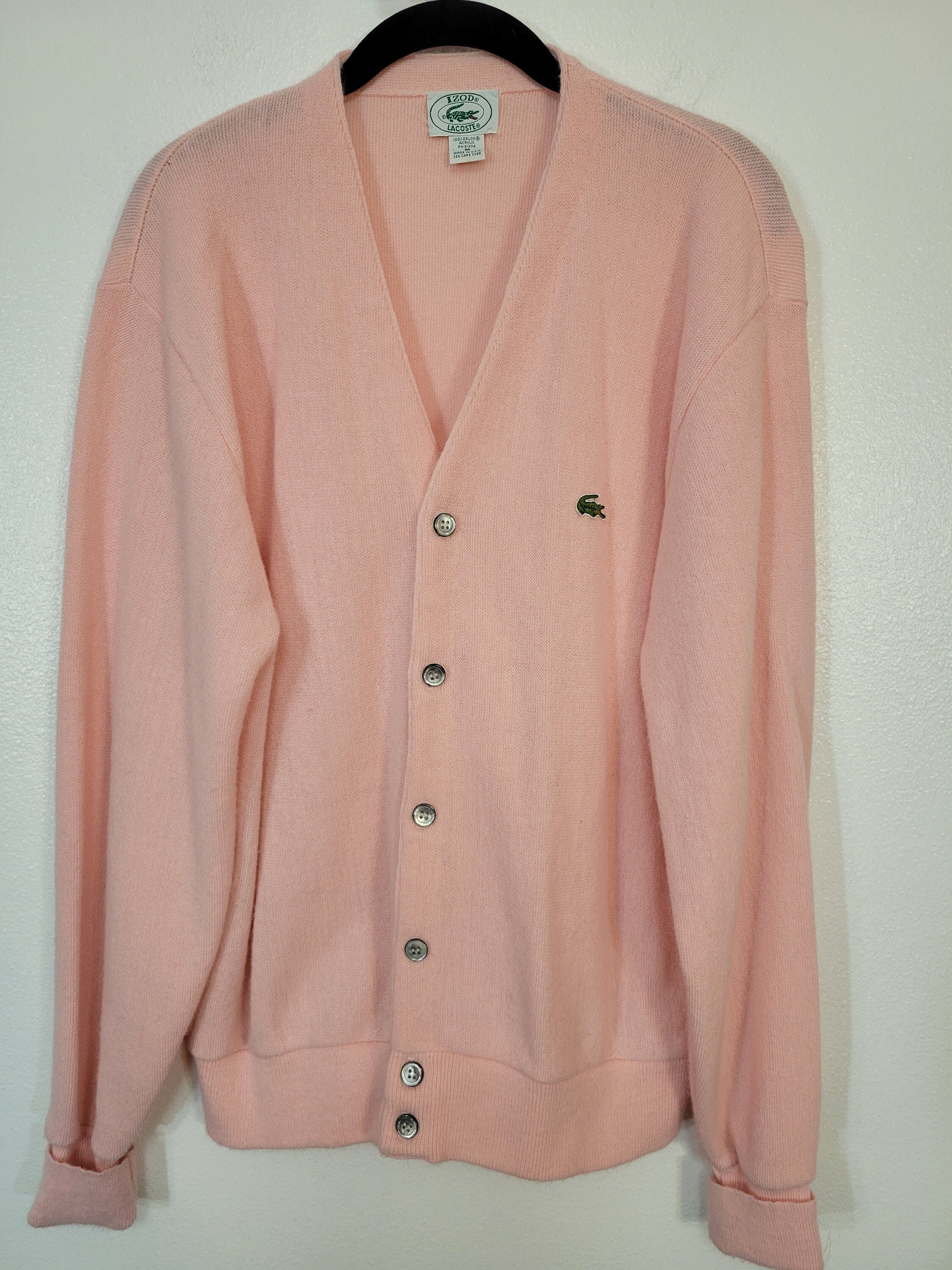 Vintage 1980s Izod Lacoste Pink Golf Acrylic Knit Alligator  