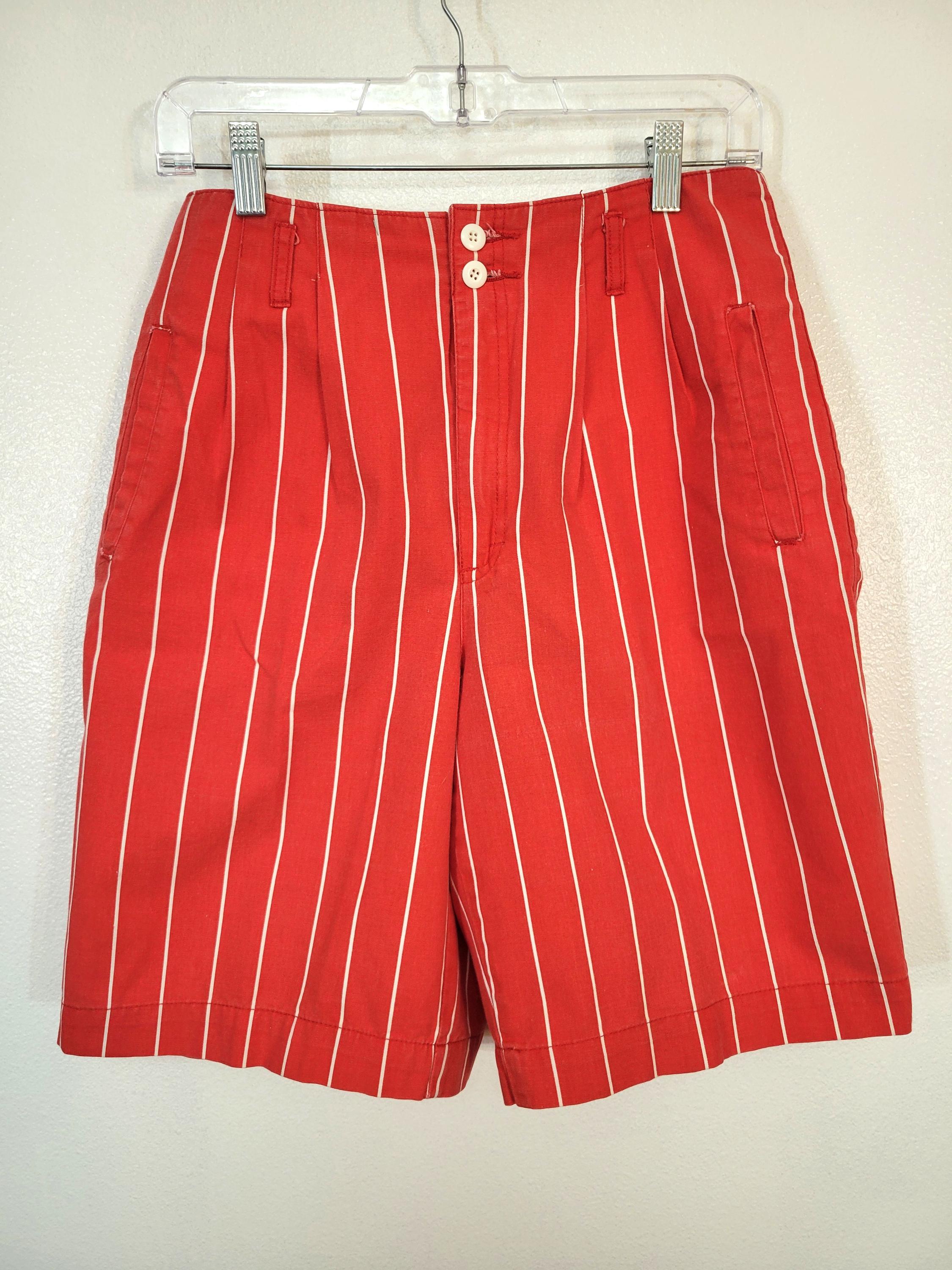 80s Striped Shorts White - Etsy