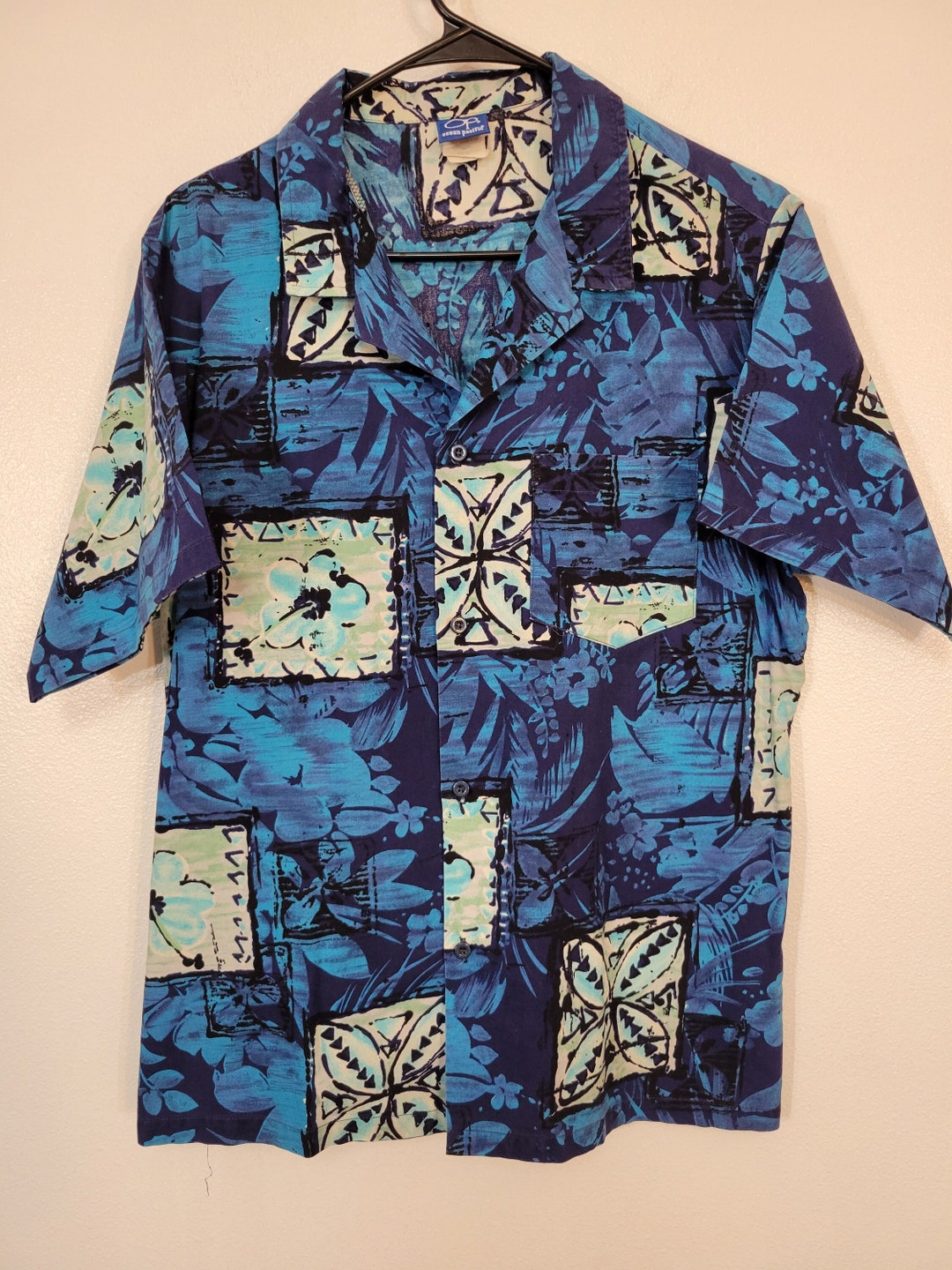Veste Vintage Ocean Pacific OP Années 80 - Bleu 4 Poches à Capuche - Taille XS/S