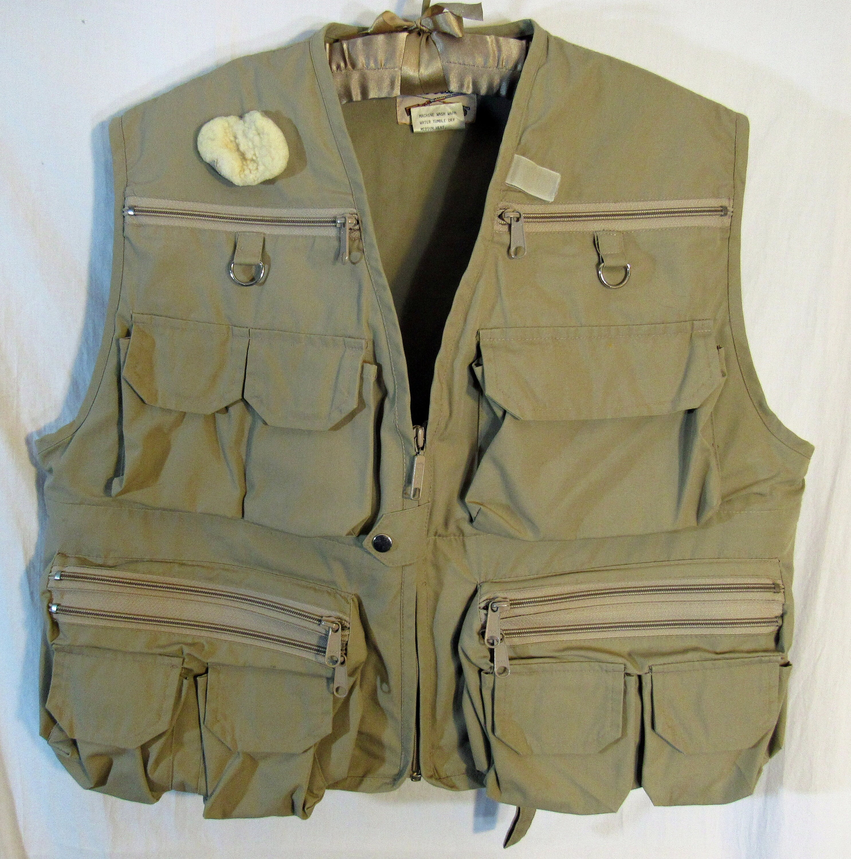 Columbia, Jackets & Coats, Vintage Columbia Fly Fishing Vest Khaki Xl Zip  Up Multi Pockets Mens Tan