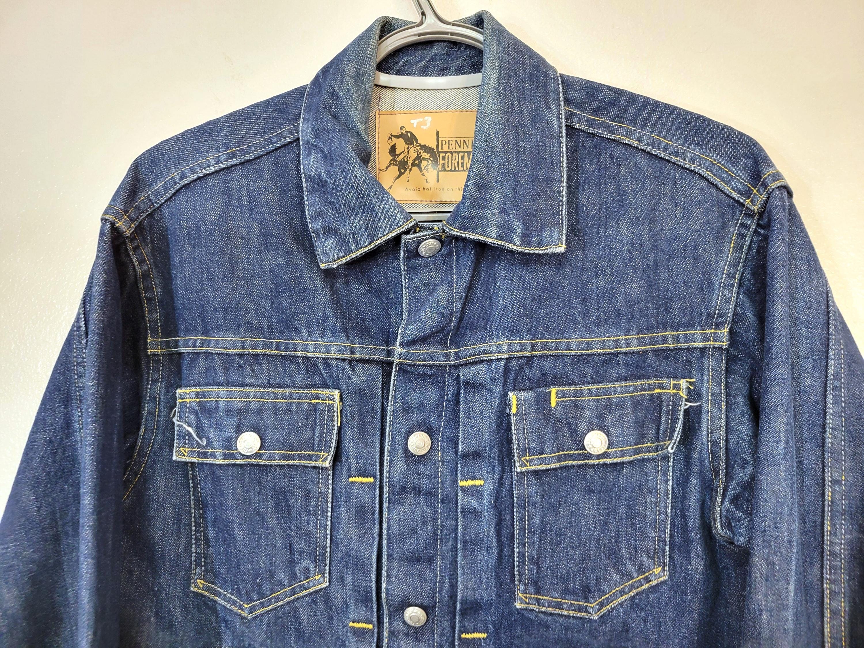 Vintage 1960's 60s Jcpenney Penneys Foremost Medium Blue Selvedge