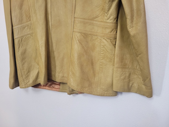 Soft Vintage 1970s Adler yellow leather (deerskin… - image 4