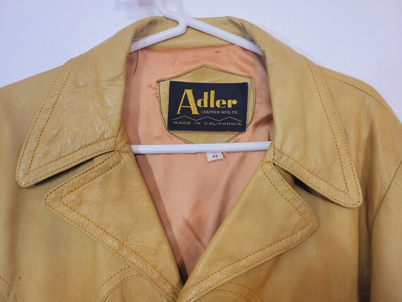 Soft Vintage 1970s Adler yellow leather (deerskin… - image 5