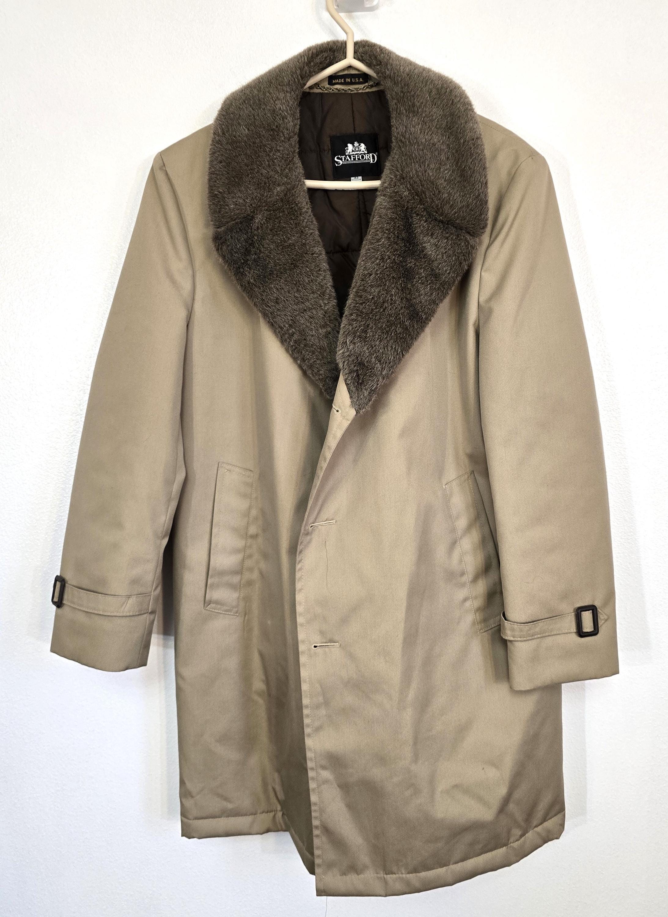 ヴィンテージSTAFFORDメンズ42レギュラーインサレーテッドロングコート 