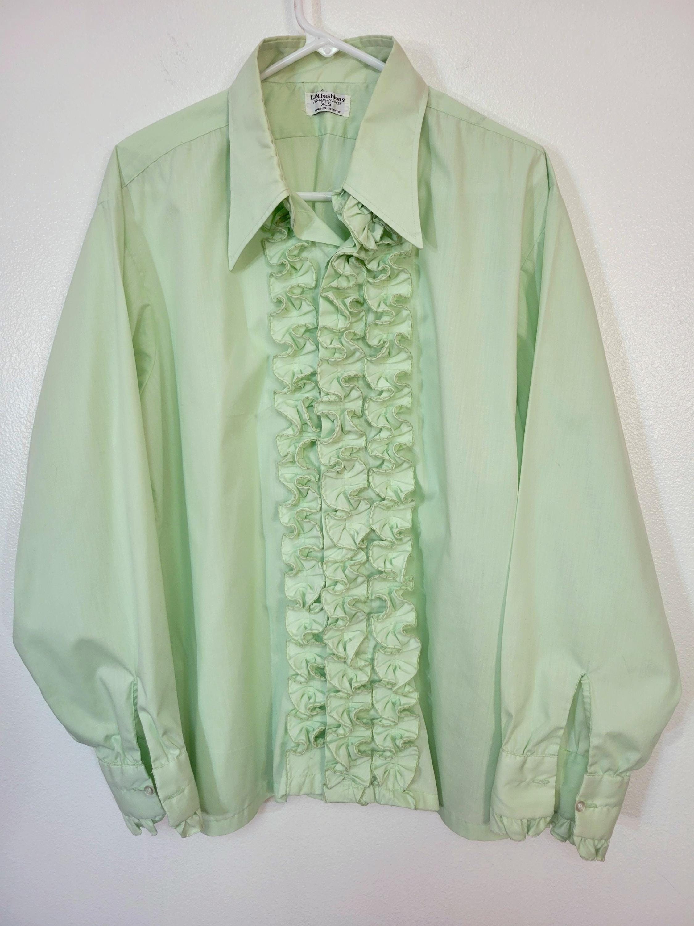 ヴィンテージ 70s L&M Fashions USA製 ホワイト フリルシャツ