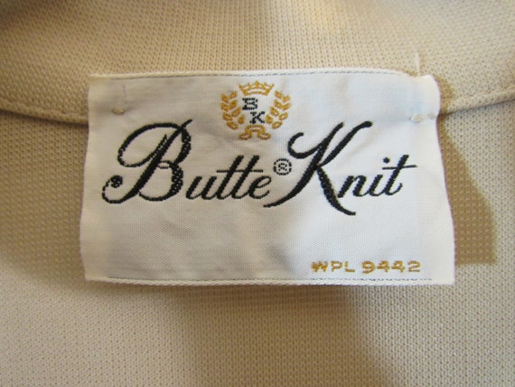 Vintage Butte Knit Beige Polyester Dress 3/4 Slee… - image 2