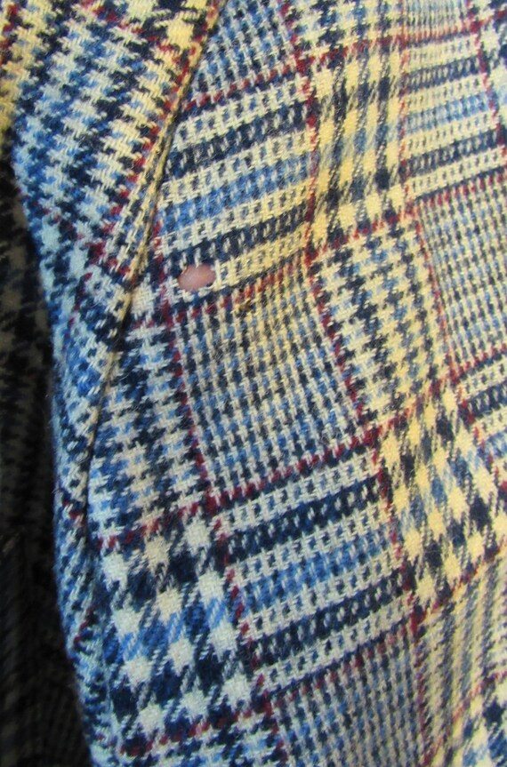 Vintage Pendleton Blue and Red Houndstooth Check … - image 9