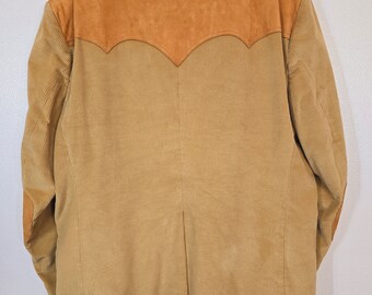 Dude! Vintage 1970s Brad Whitney Western Tan Corduroy Soft Suede