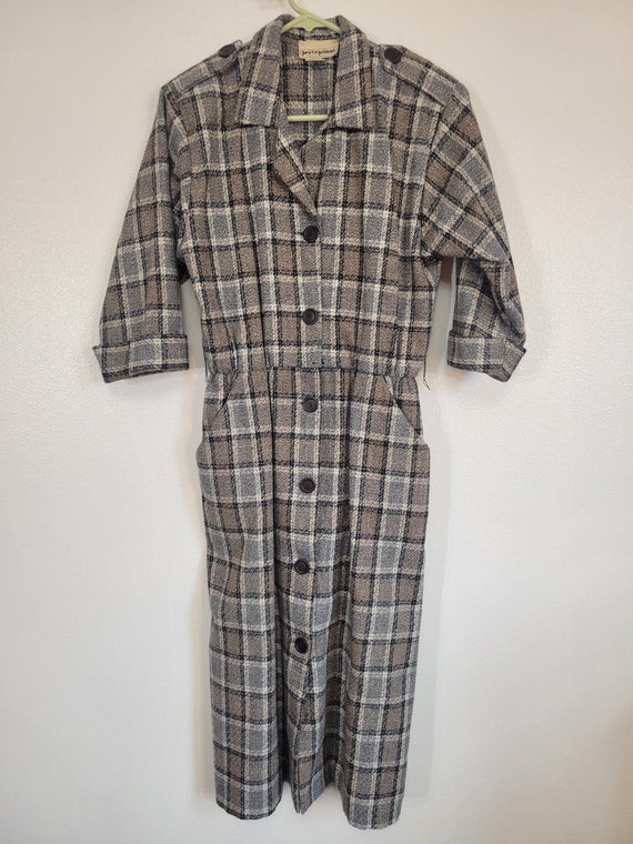 Perceptions women's button front belted dress! Gr… - image 1