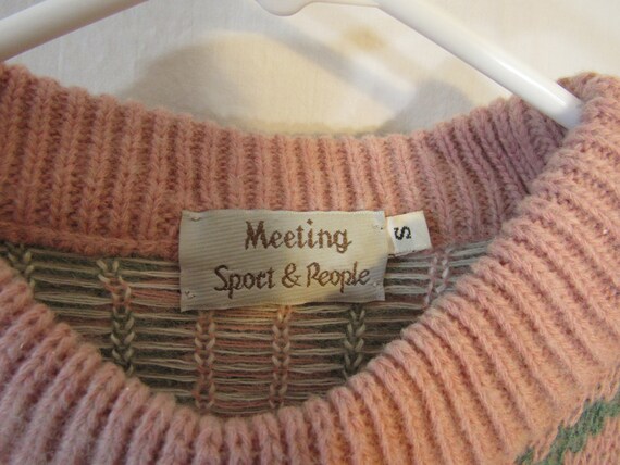Vintage Meeting Sport & People Pink Wool Blend Co… - image 2
