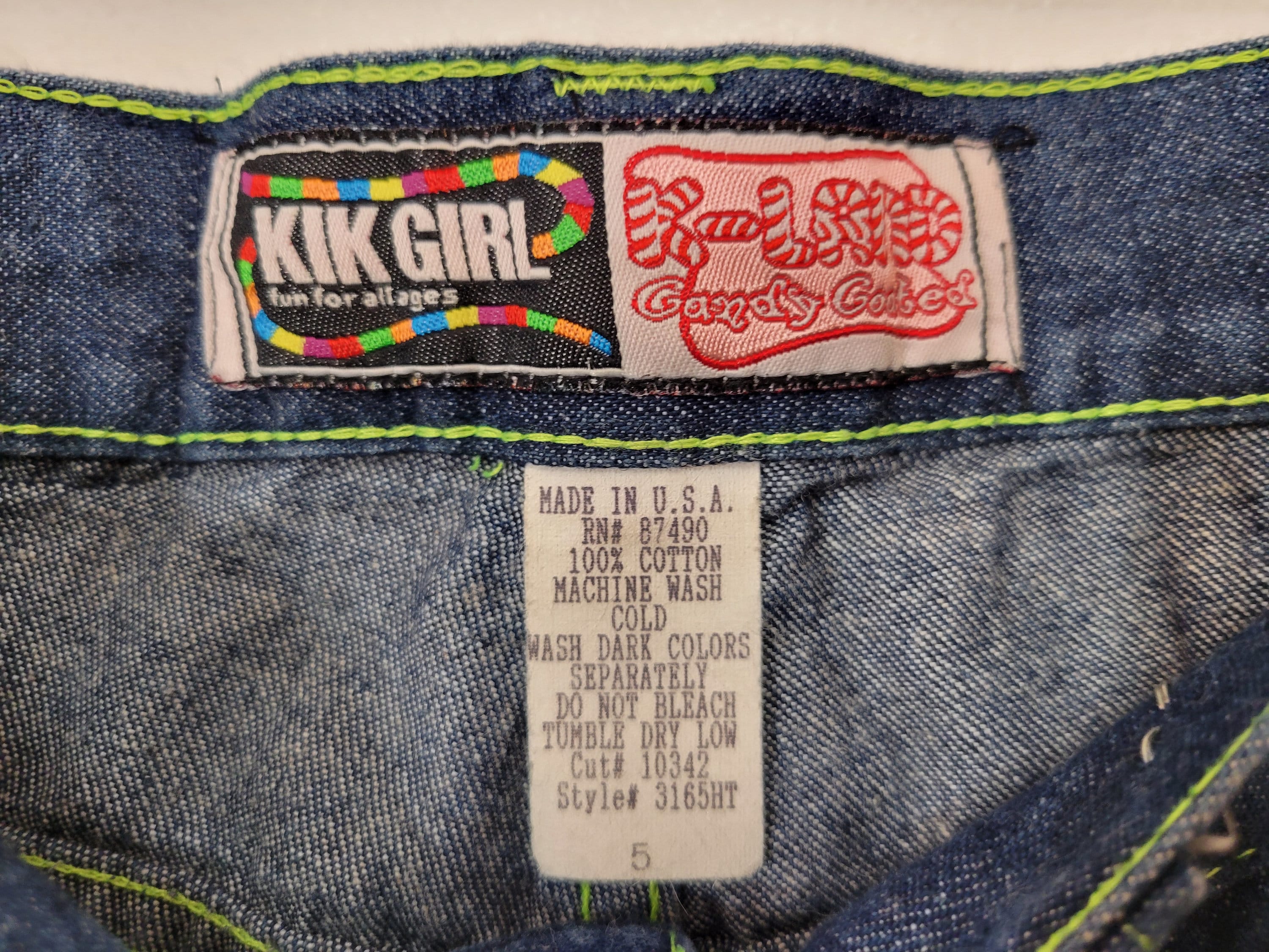 Vintage 80s/90s Kik Girl K-land Candy Coated Skater Blue Cotton