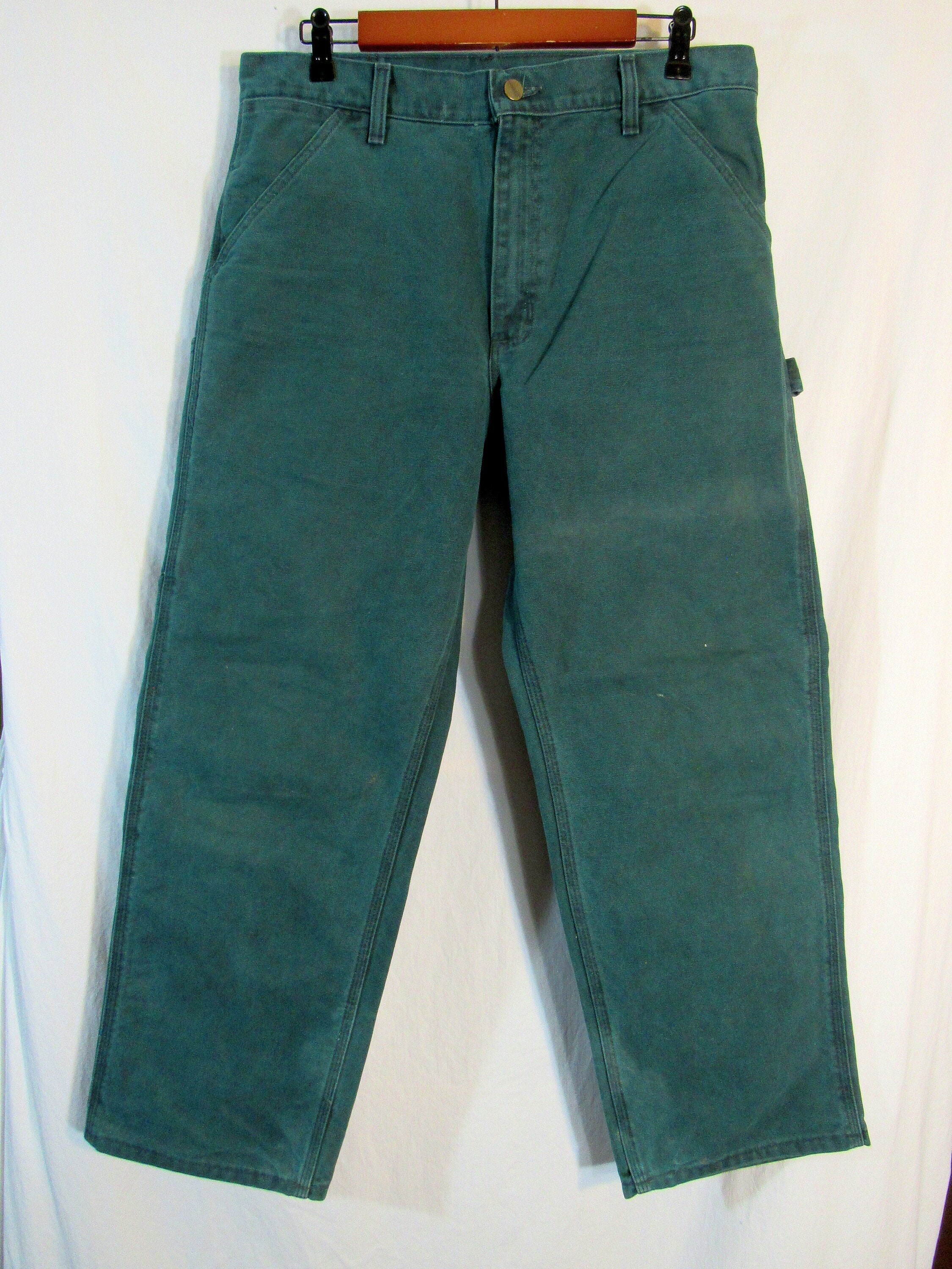 90s Carhartt USA製 B12 HTG ペインターパンツ 34x34 Worked in Workwear, 90s Vintage Carhartt B12 HTG Men's Hunter