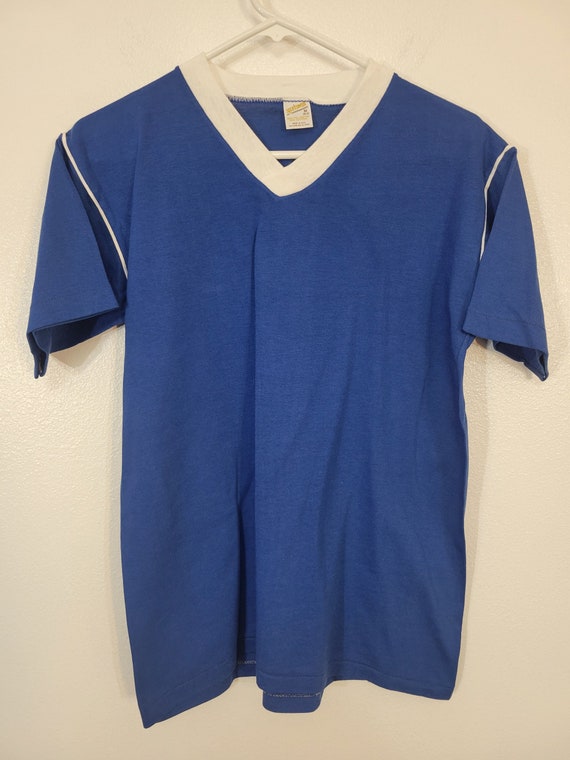 Vintage 1970s - early 80s Sportswear blank blue t… - image 1