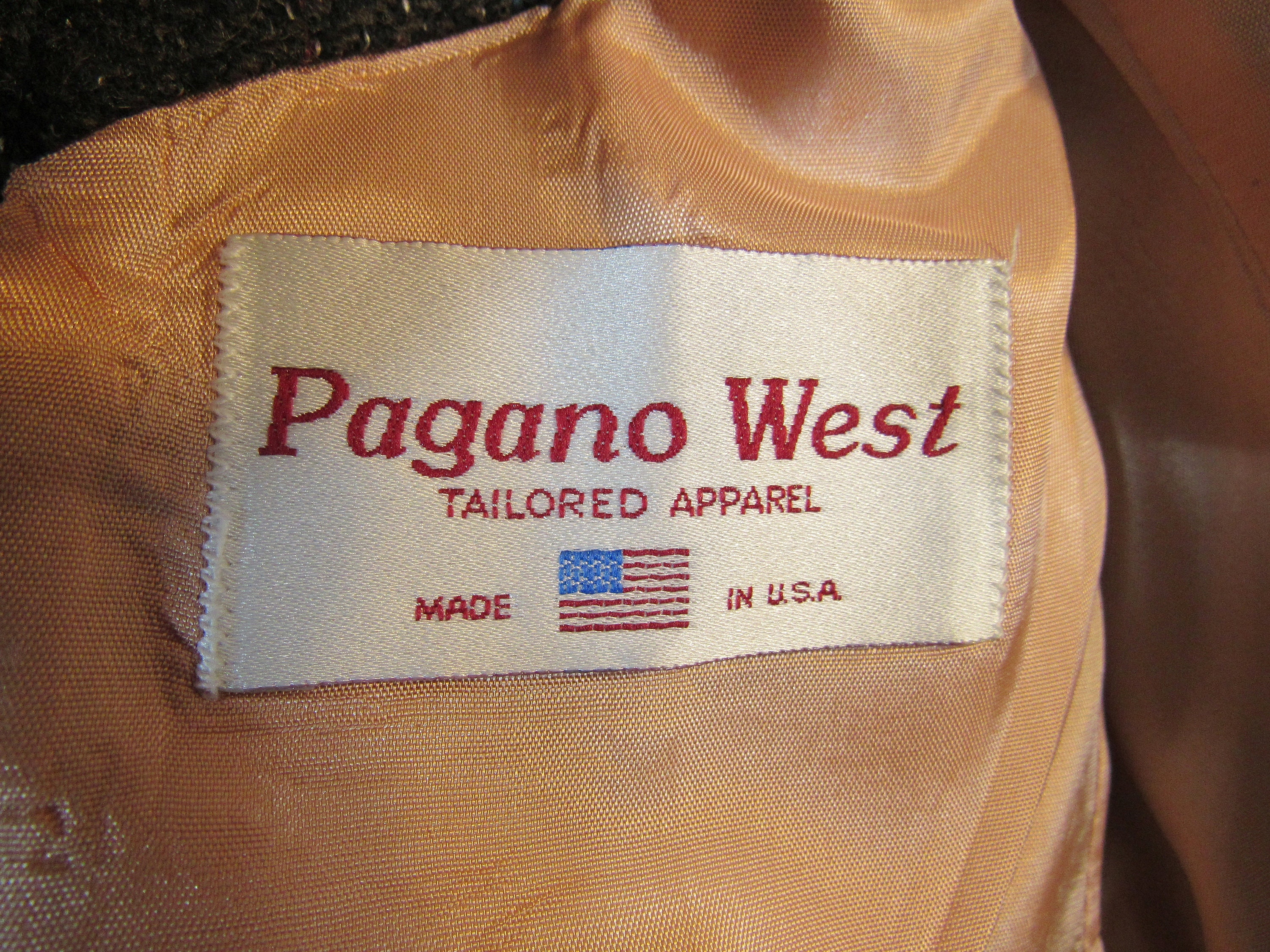 【USA製80s】ウエスタンテーラードジャケット ブラウンPagano West USA製80s】ウエスタンテーラードジャケット ブラウンPagano West