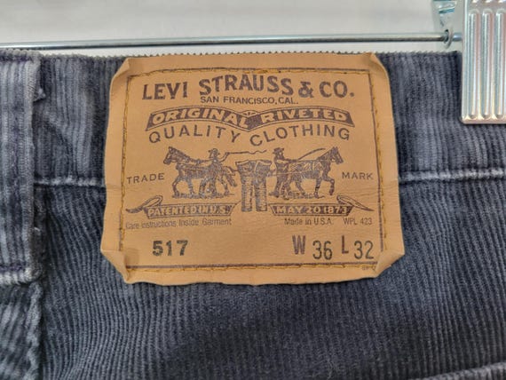 Vintage 1980s Levi Strauss 517 White Label Dark Bluish Gray 
