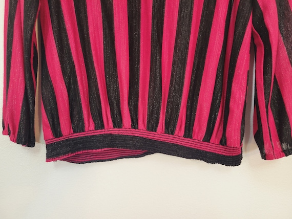 Vintage 1980s Edith Martin Fuchsia Pink and Black… - image 6